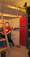 Joshua in his completed room