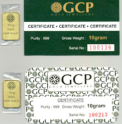 GOLD BAR GCP 10GM PURITY 999/24K
