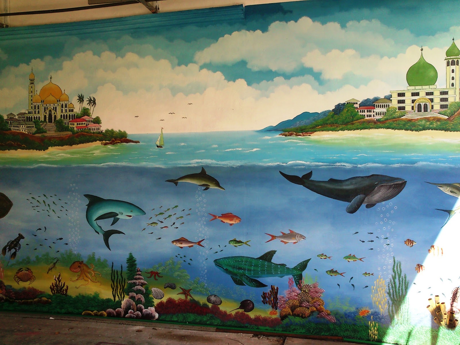 MURAL ART CETUSAN IDEA SAMPLE IMAGE MURAL ( MARINE LIFE / UNDERWATER )