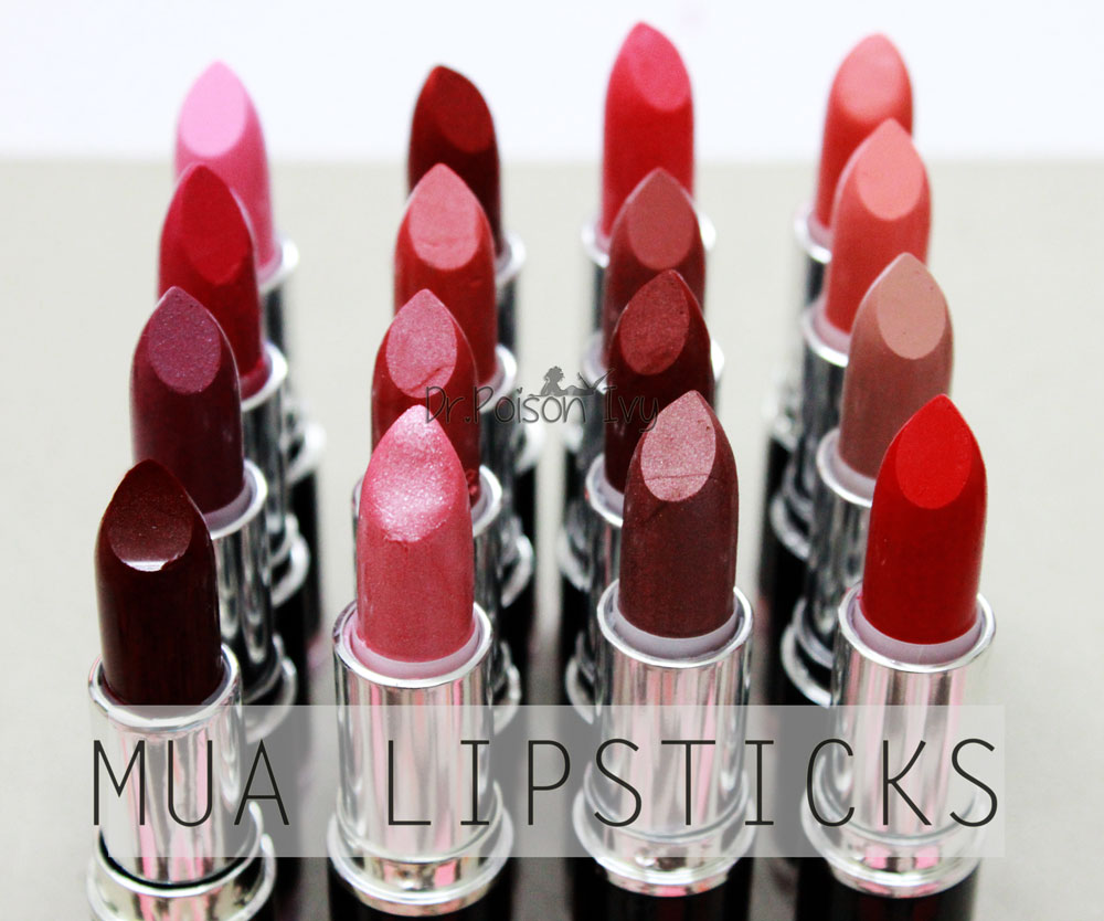 Dr.Poison Ivy's Beauty Blog MUA Lipstick Swatches (Whole Collection)