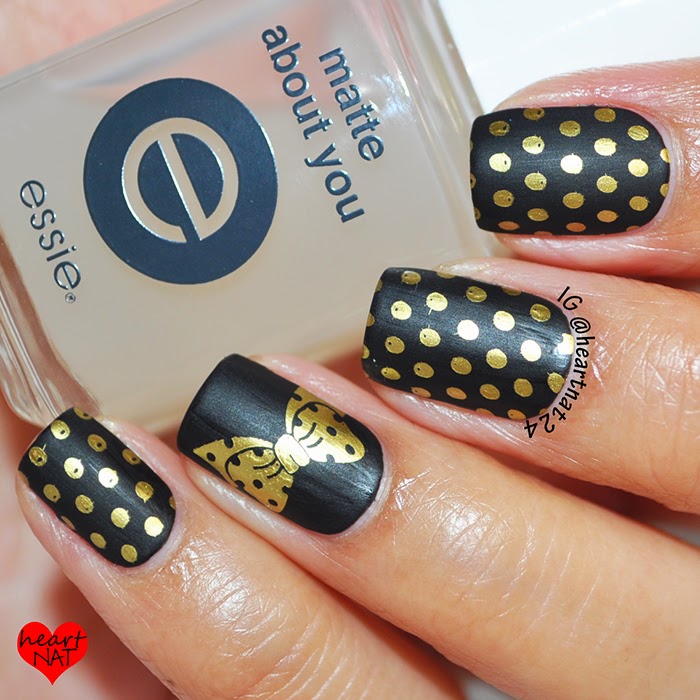 heartnat Gold stamping over Matte Black