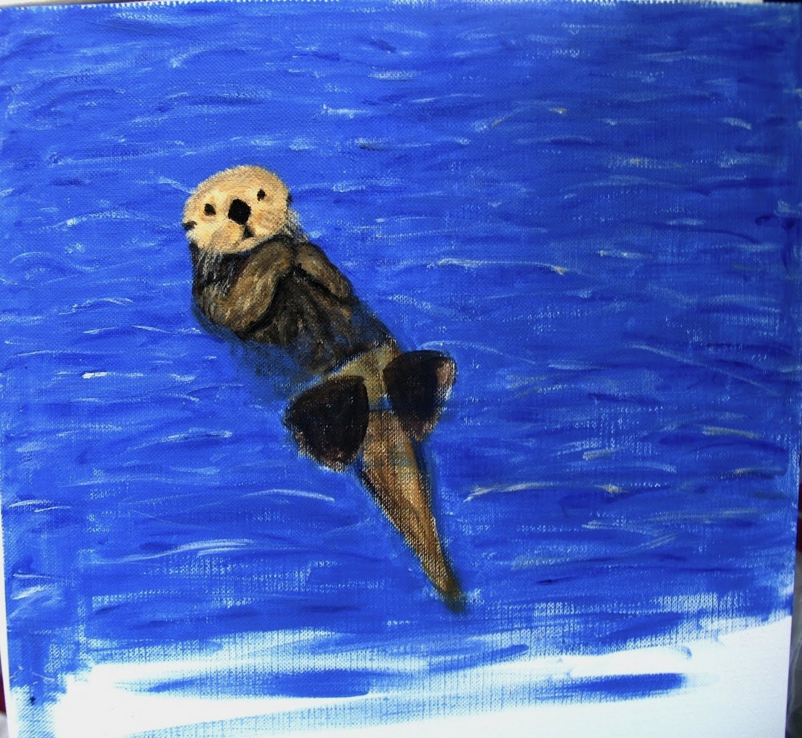 Doodles And Whatnot Otter Baby In Progress Acrylic Paints