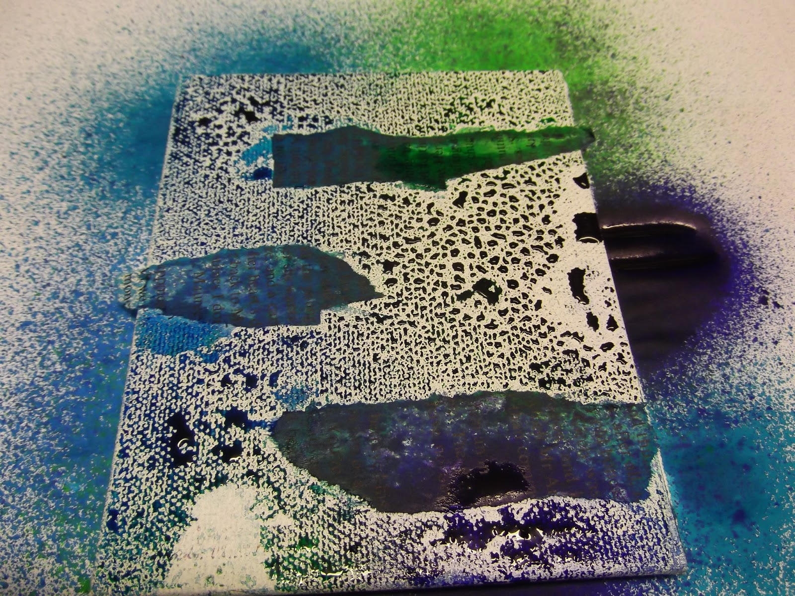 Kezzy's Crafty Journey Dylusion Sprays on Canvas with and without