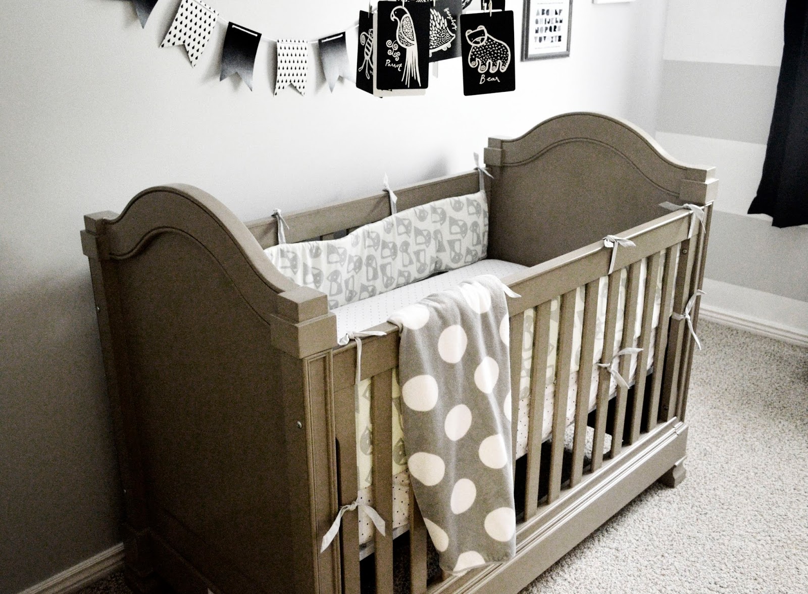 Love Notes by Lauryn black, white, and gray nursery
