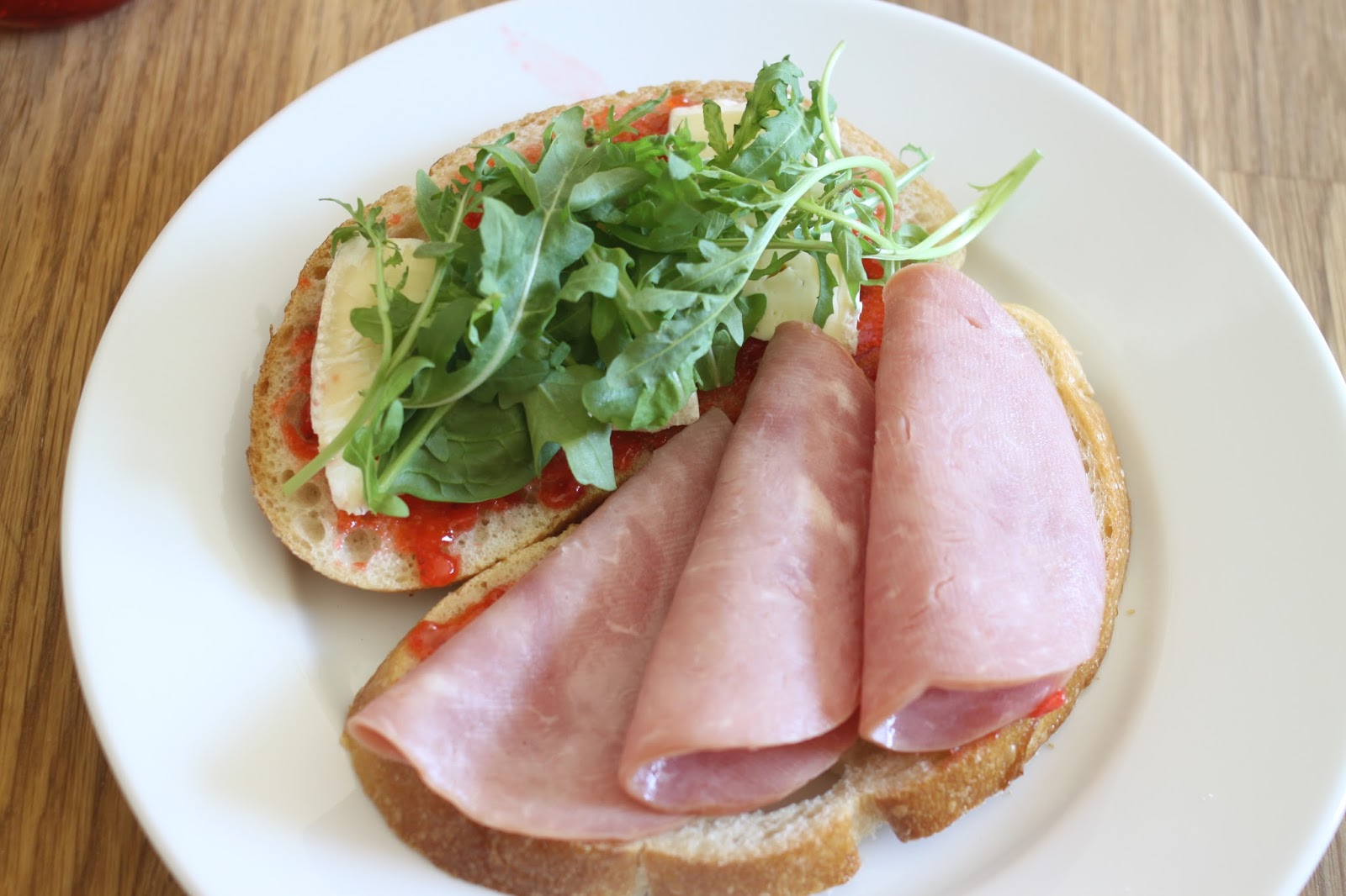 The Larson Lingo Ham + Jam Sandwich {with Brie & Arugula}