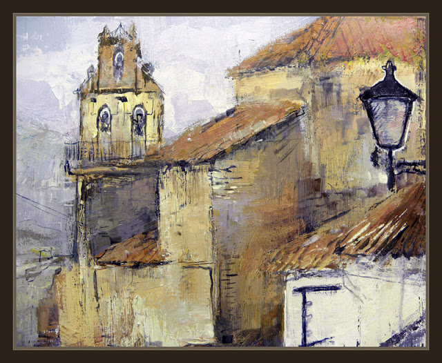 ARCOS DE LA FRONTERA-PAISAJES-PINTURA-ANDALUCIA-IGLESIA-ERNEST DESCALS