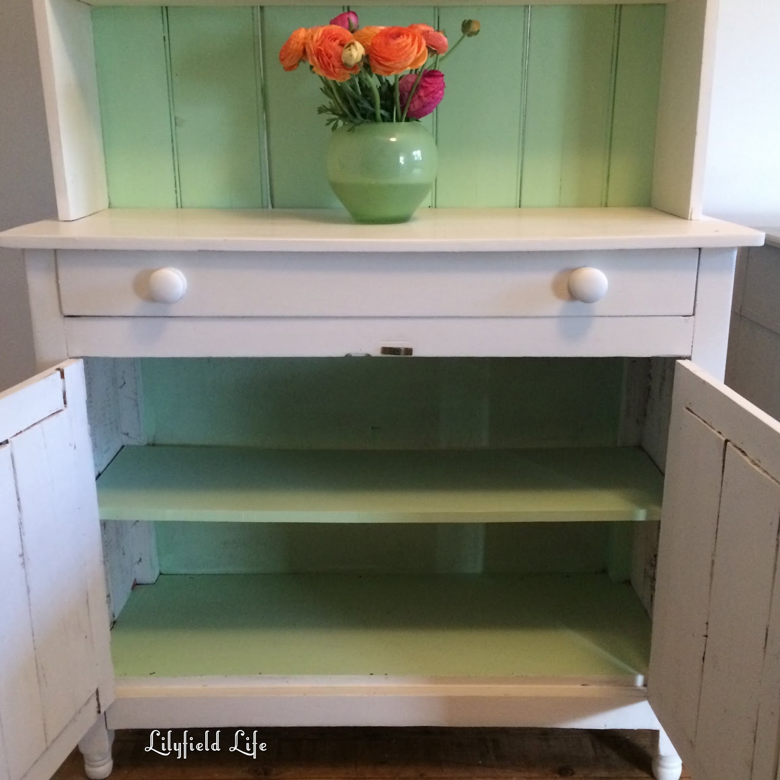 Lilyfield Life Vintage hutch green and white