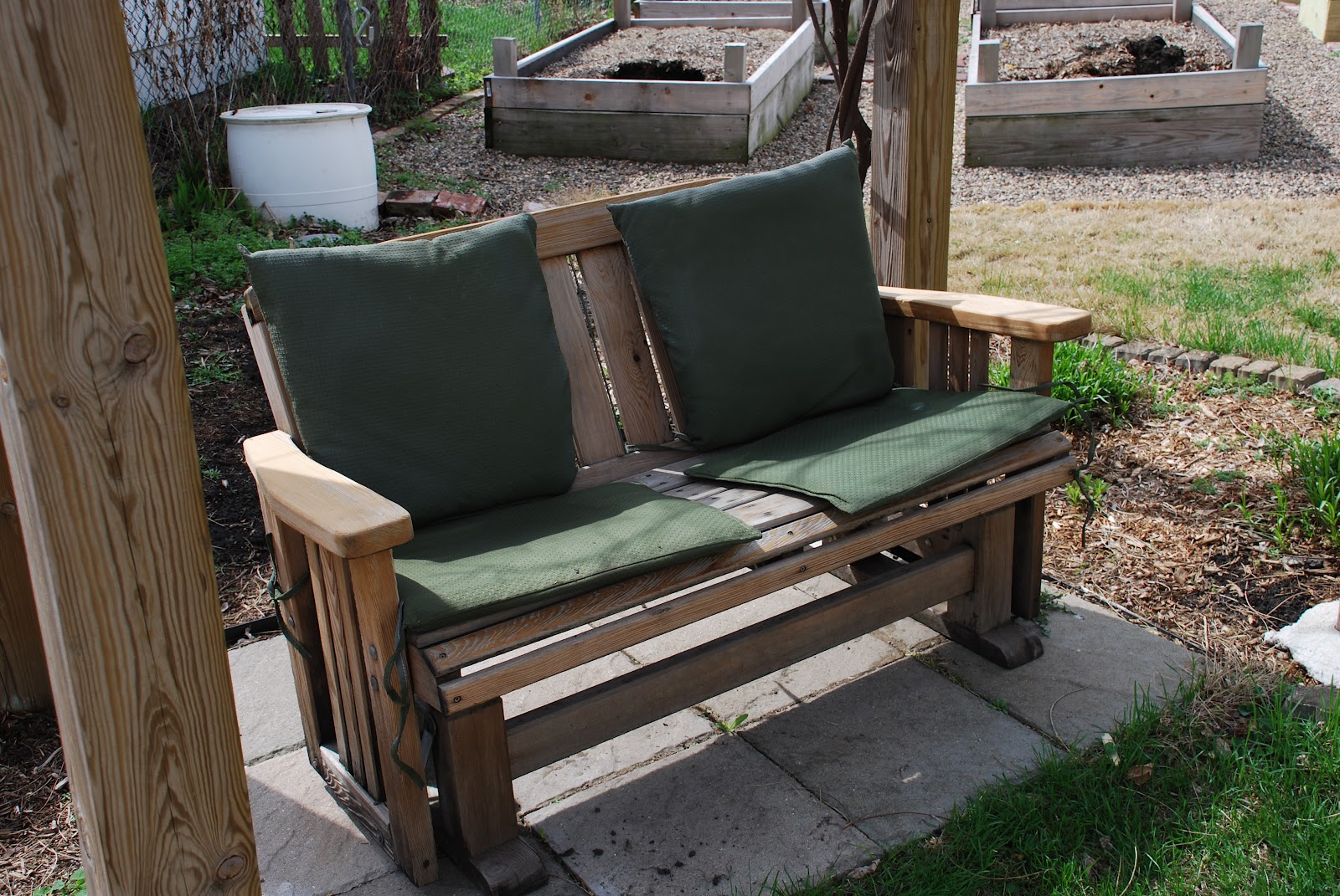 Adventures in Green Living Glider to Porch Swing DIY Conversion