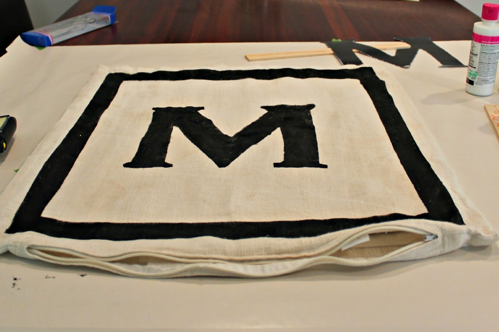 Initial Pillow DIY Make Your Own Jonathan Adler Initial Pillow