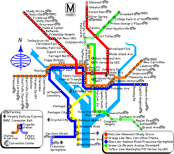 Metro Map Washington D.C.