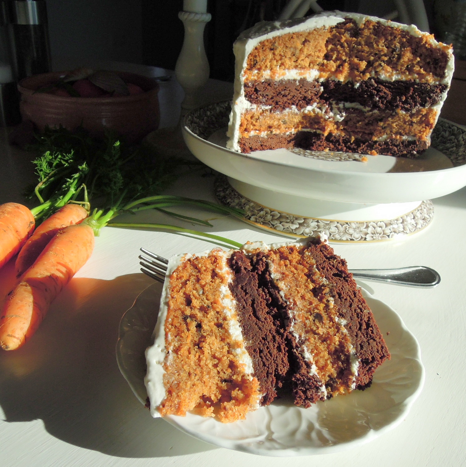 chowgypsy Brownie Carrot Layer Cake...It's Alive!