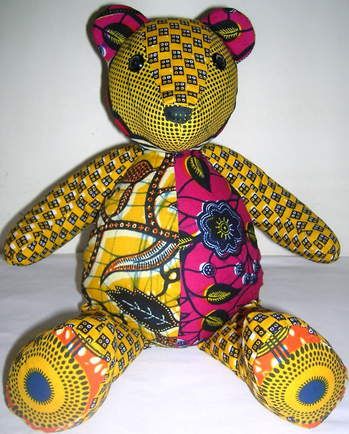 Toys Stuffed Animals & Plushies African Print Teddy Bear