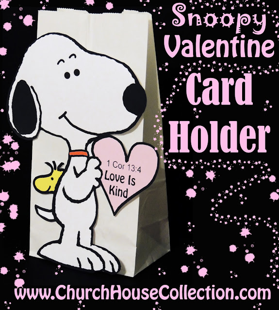 Snoopy Valentine's Day Card Holder  Printable Cutout Craft For Sunday School Kids  Love Is Kind Template