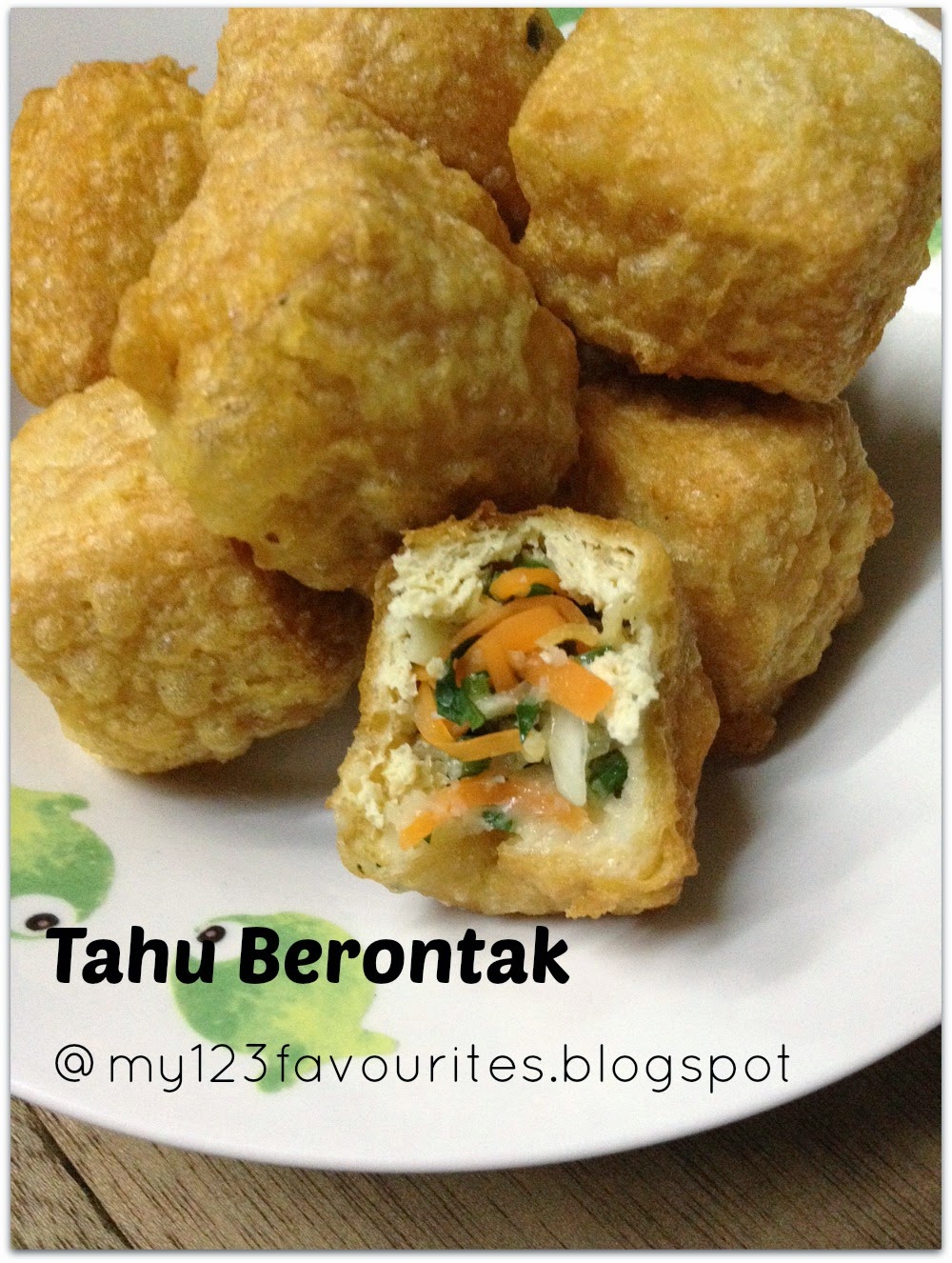 my little favourite DIY Tahu Berontak (Deepfried stuffed tofu puff