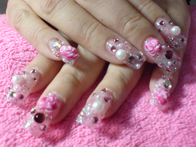 flower nail designs. nail designs for short nails.