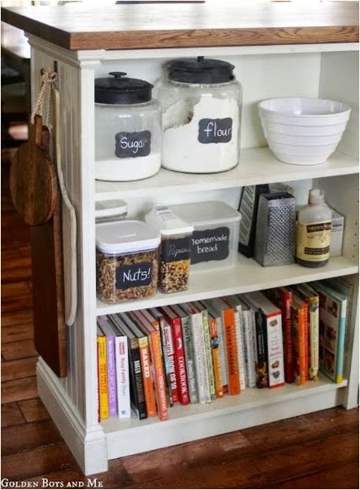 Storing cooking books / 11 ideas for building bookshelves in kitchens
