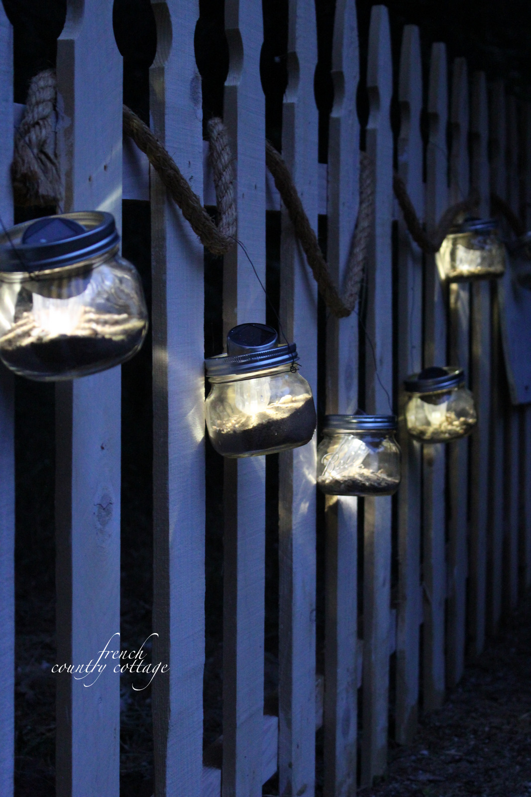Solar powered mason jar lights FRENCH COUNTRY COTTAGE