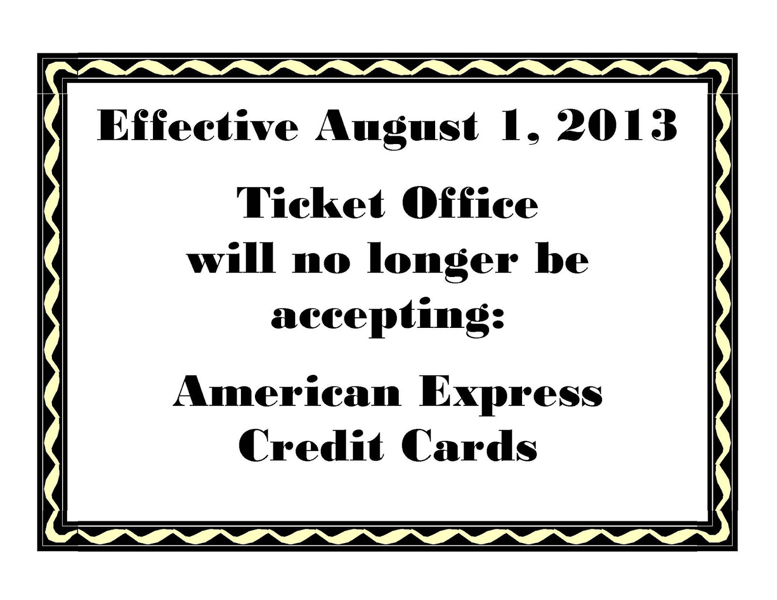 OUR VILLAGE in West Palm Beach WPRF NOT ACCEPTING AMEX CARD