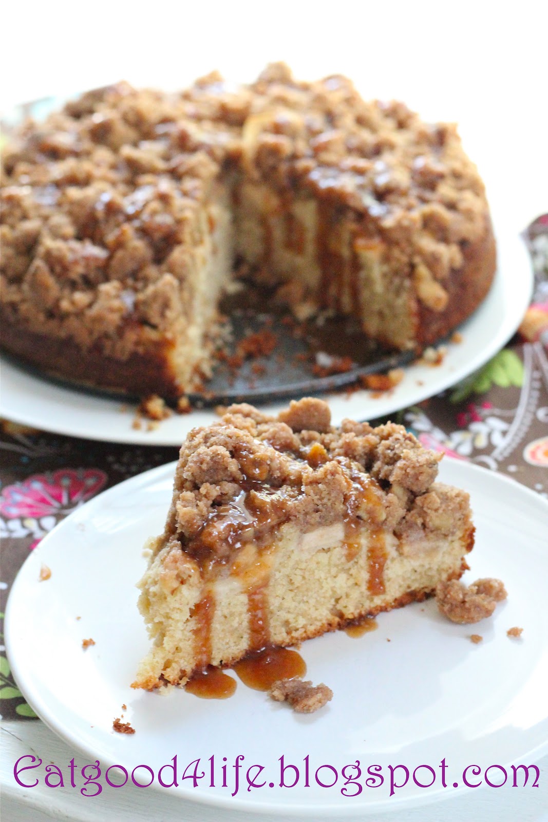 Eat Good 4 Life Apple and caramel coffee cake