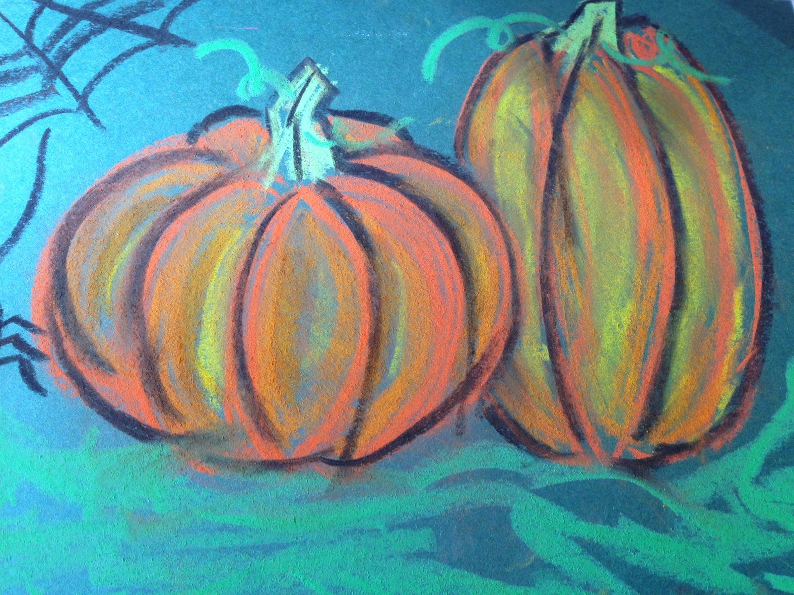One Teacher's Adventures Pastel Pumpkins An Autumn Art Activity