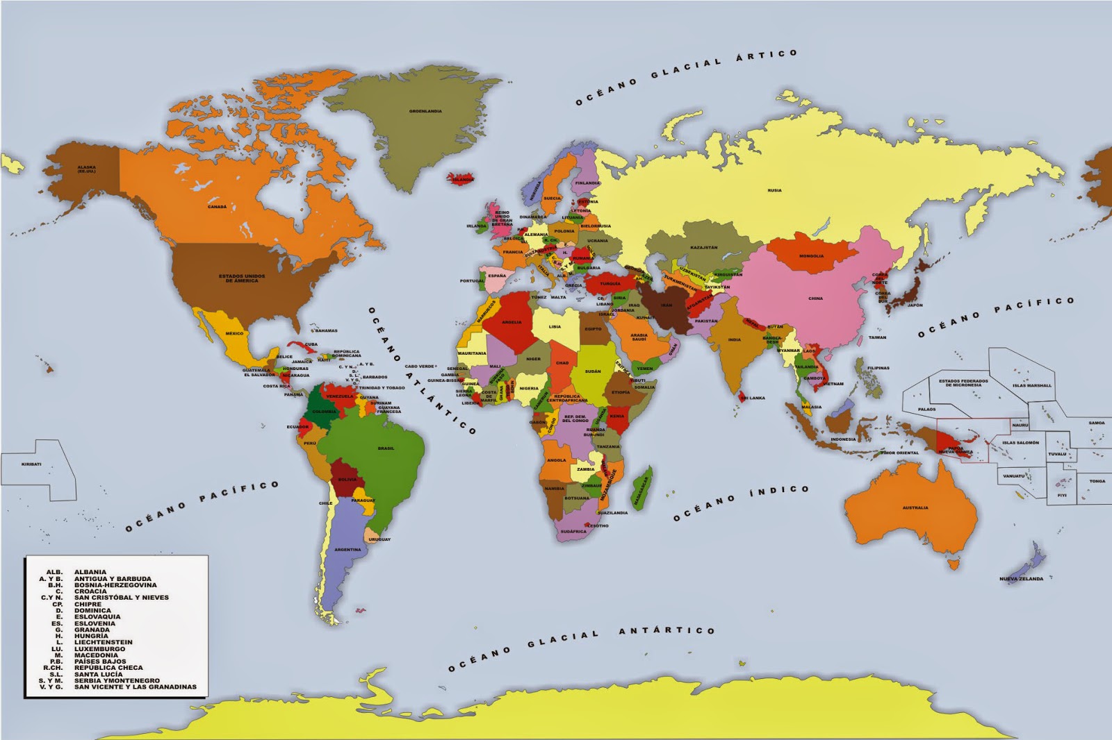 Mapa Mundial America