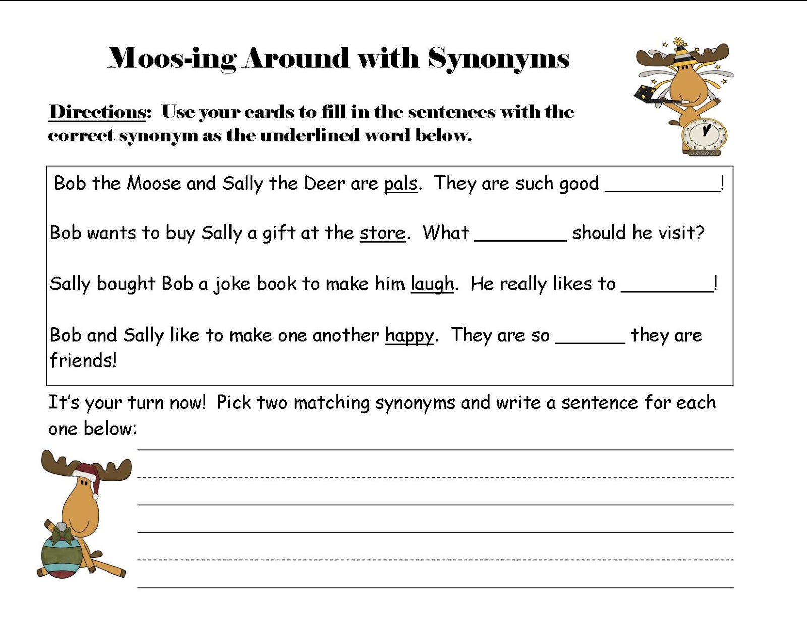 Worksheet Assess Antonym what does the fox read synonyms and antonyms plus a freebie i listed both of these at my stores but for 6 out 10 you can click here moos ing around with quot