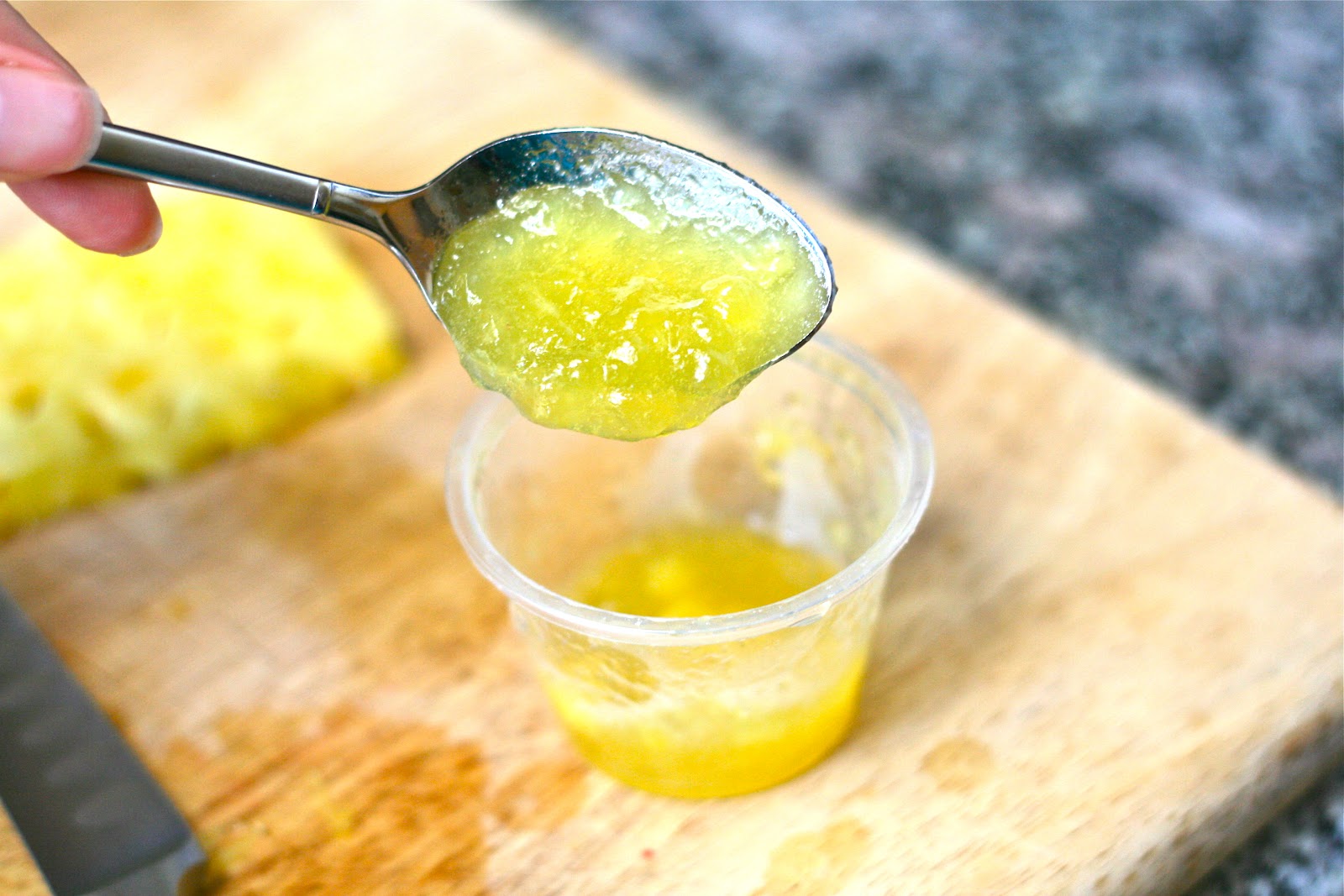 e is for eat U is for Upside Down Cake Jello Shots