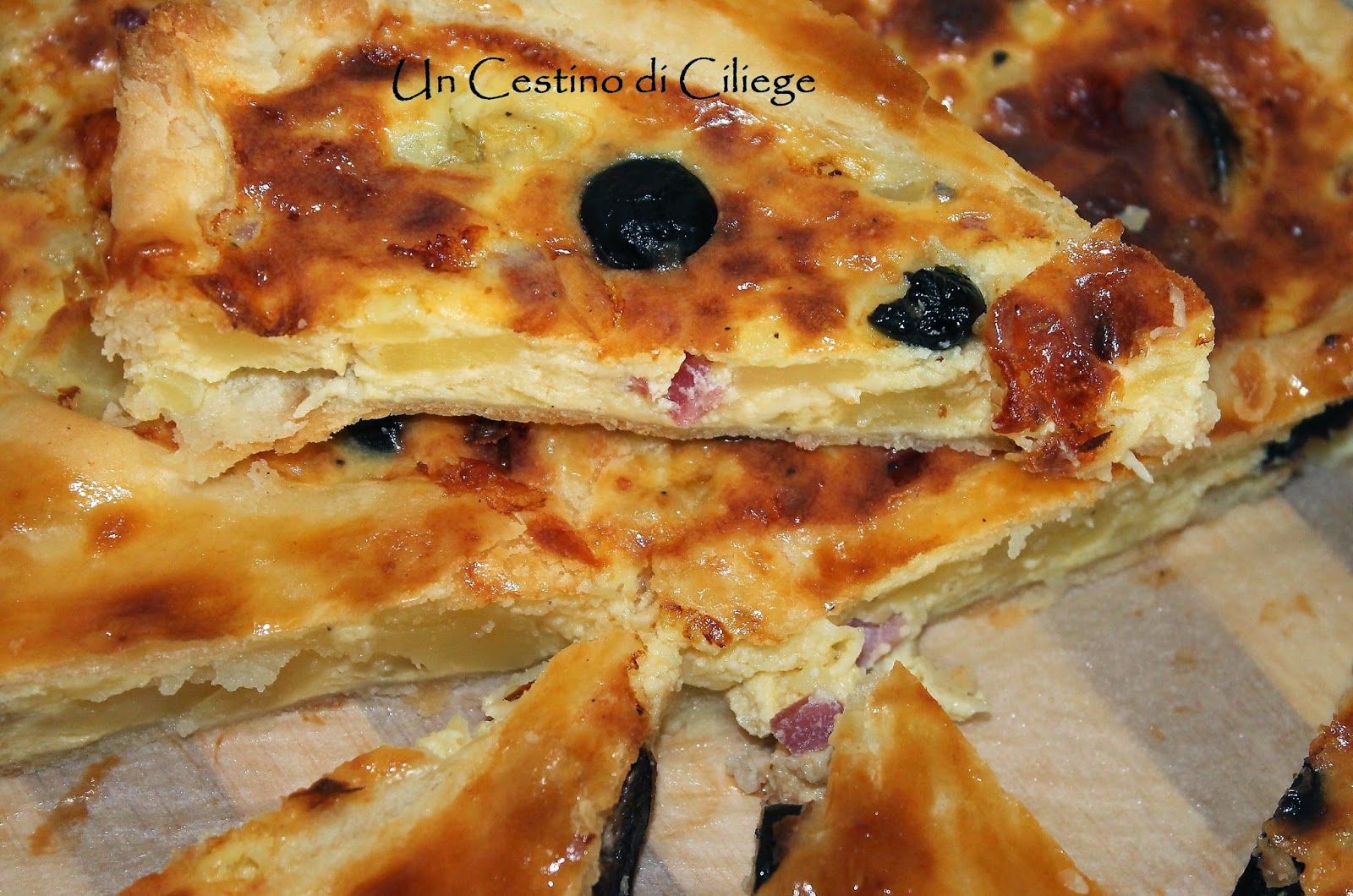 torta salata con patate pancetta e olive!
