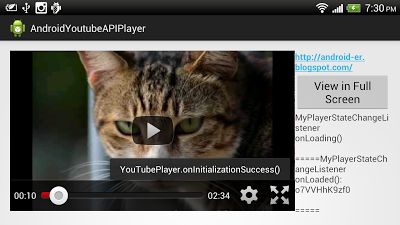 Example to use YouTubePlayerFragment of YouTube Android Player API Example to use YouTubePlayerFragment of YouTube Android Player API