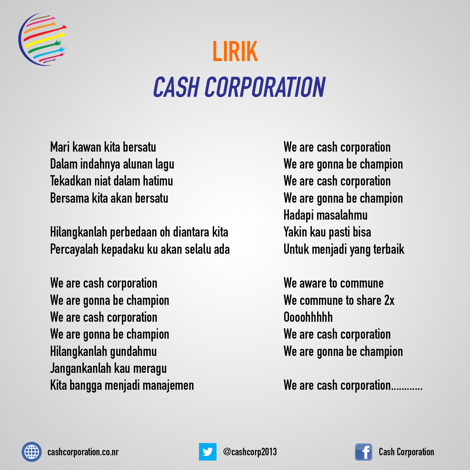Cash Corporation Lirik Jingle Cash Corporation