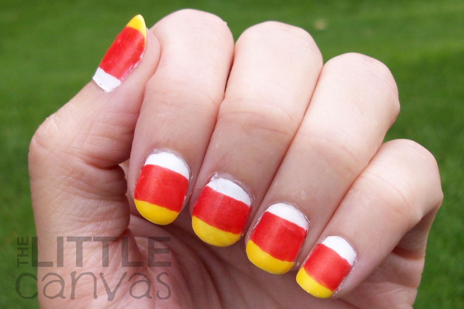 2. Easy Candy Corn Nail Design - wide 4