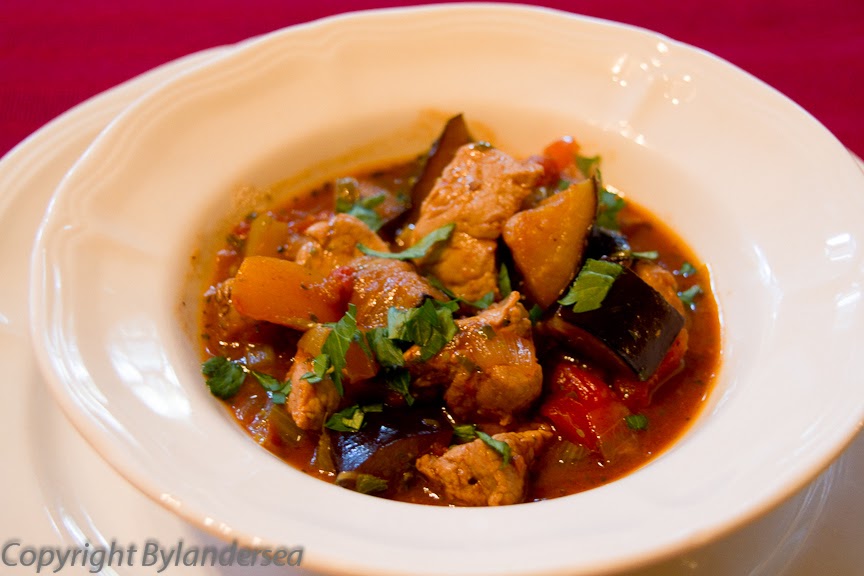 ByLanderSea Food Tales Braised Pork Tenderloin With Eggplant, Olives