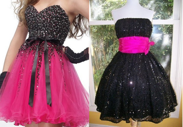 vestido 15 anos rosa e preto