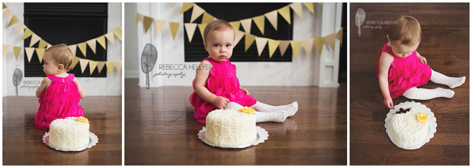 Chicago Child Photographer | 1st Birthday Cake Smash | Rebecca Hellyer Photography