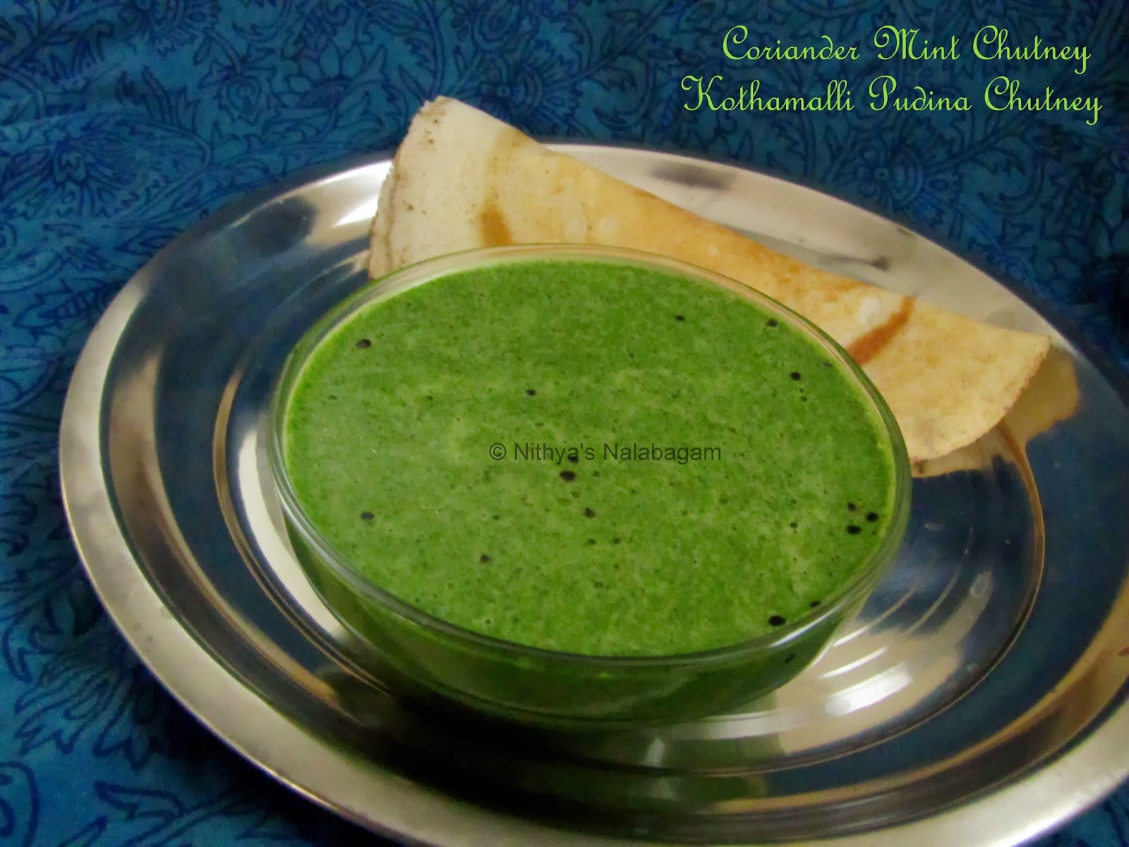 Coriander Mint Chutney South Indian Style Nithya's Nalabagam
