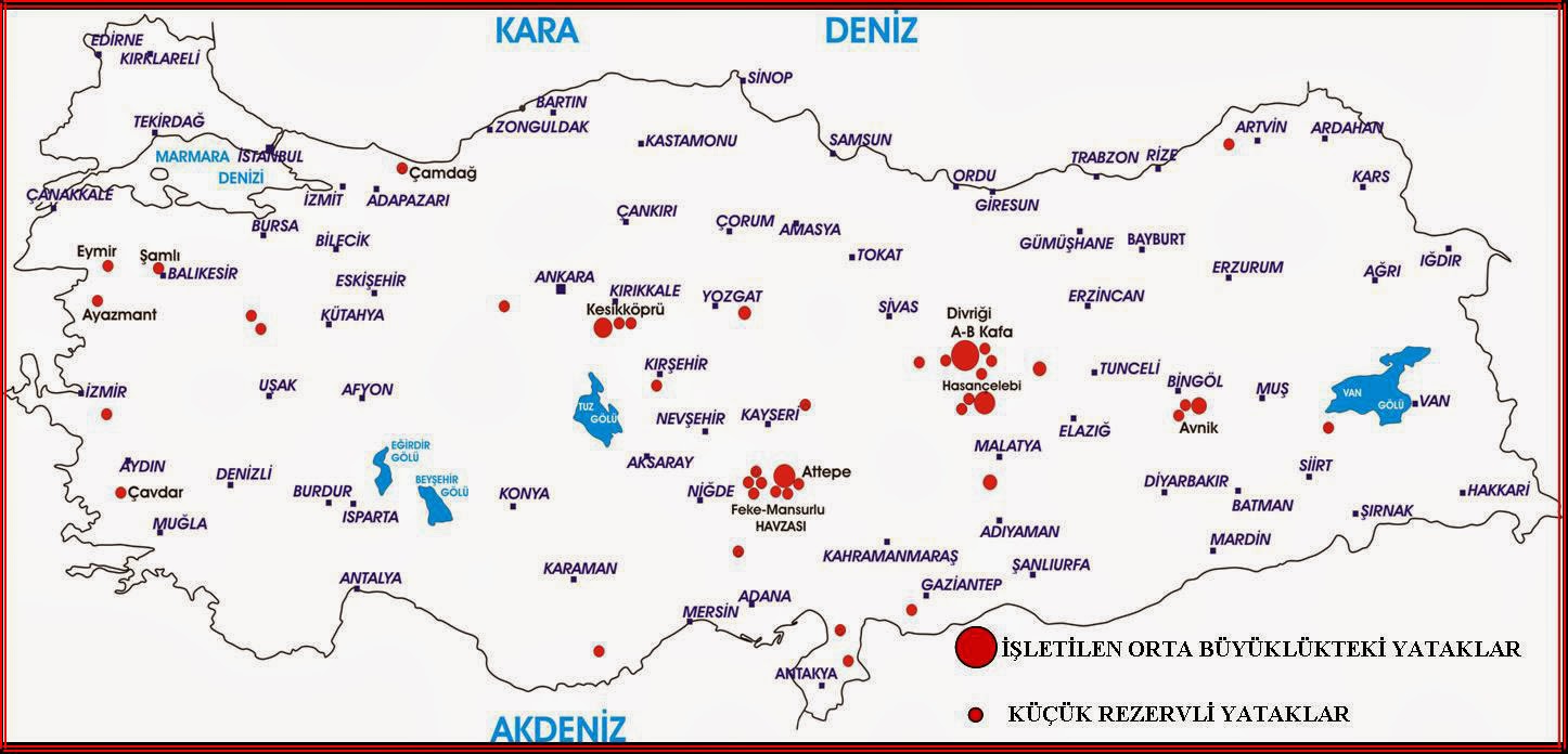 Turkiye Fiziki Cografya Turkiye Maden Yataklari Haritalari