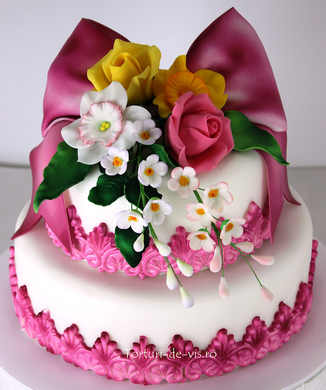 Torturi De Vis Tort Aniversar Cu Flori