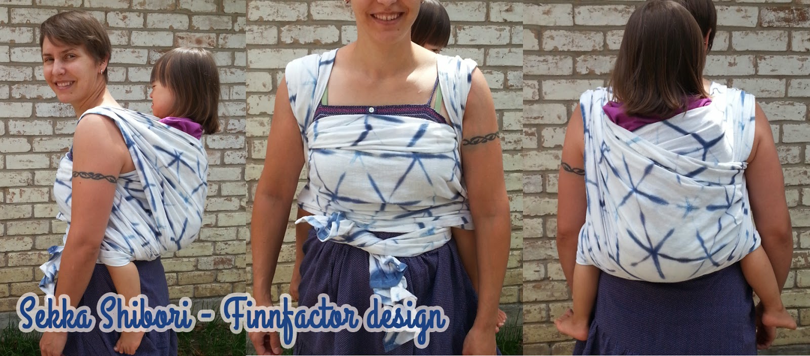 Finnfactor design Linen Baby Wrap Sekka Shibori Dye Part 2