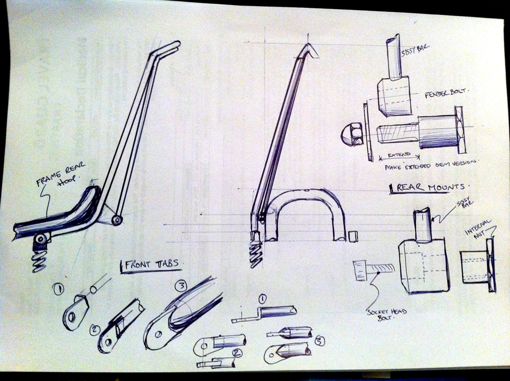 The Flying XS Sissy Bar Design refinements