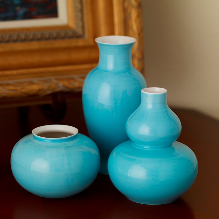 Chinoiserie Chic Turquoise Chinoiserie Vases