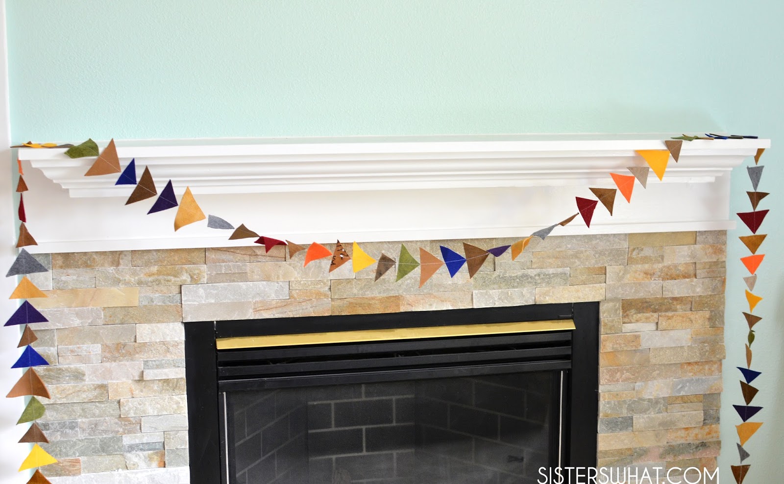DIY felt and leather Triangle Garland