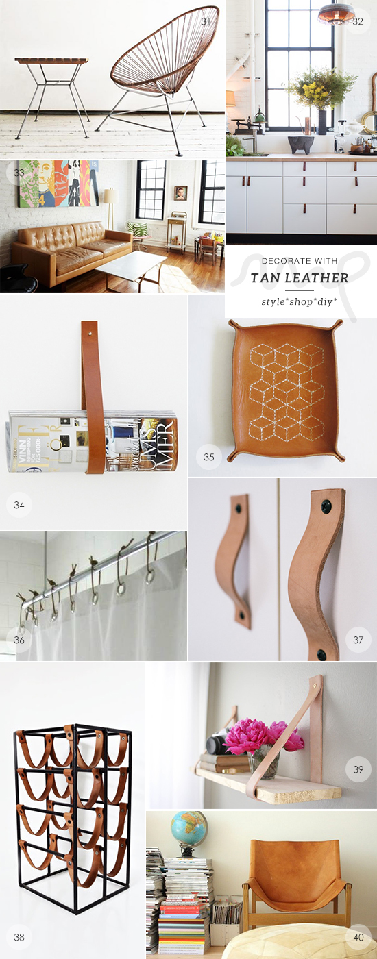 40 ways to decorate with tan leather by My Paradissi