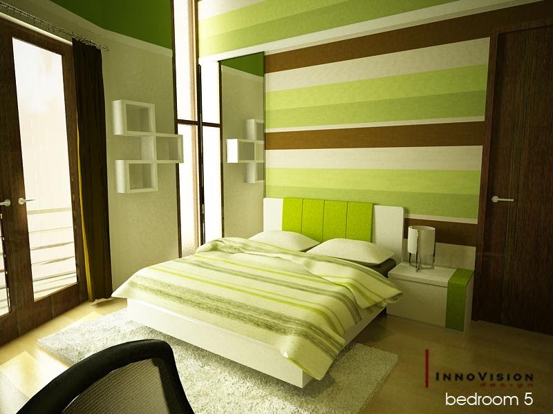 Future House Design Stylish With Interior Green Bedroom Design