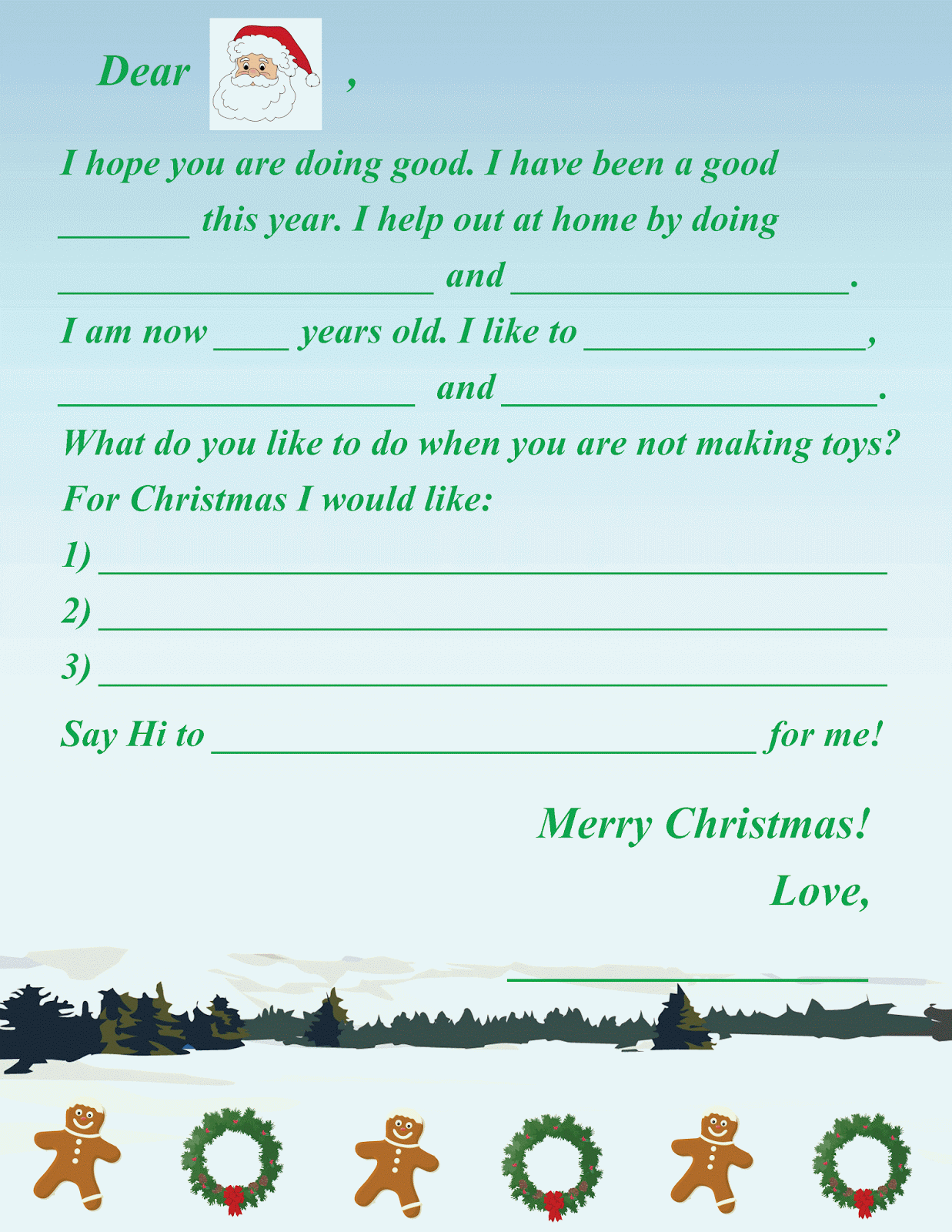 write a letter to santa claus online for free
