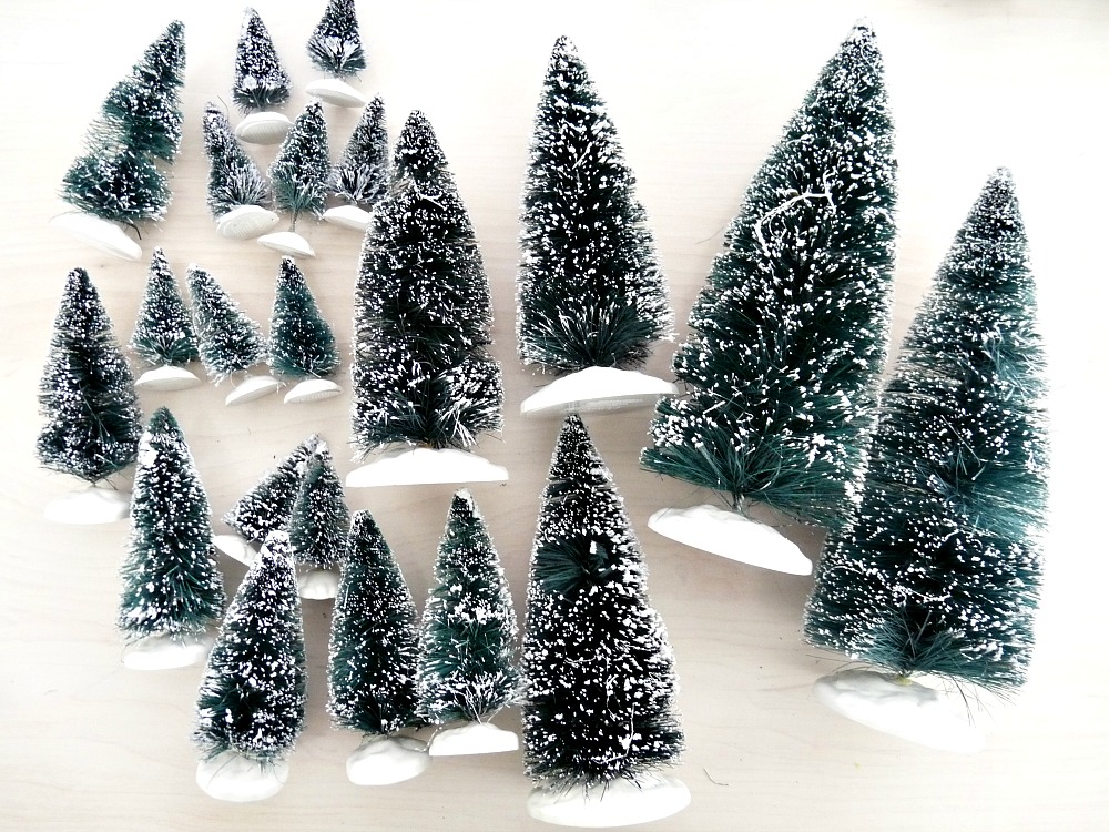 Lemax snow covered bottle brush trees review Lemax snow covered bottle brush trees review