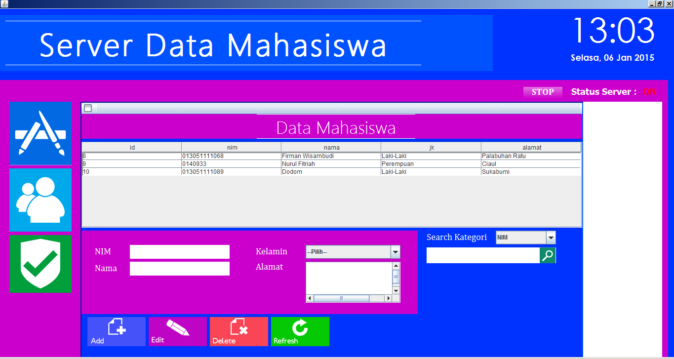 Aplikasi ClientServer Sederhana Dengan Java SocketKorban