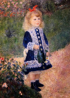 Painting "A Girl With a Watering Can" by Renoir, 1876 Picture of "A Girl With a Watering Can" by Renoir, 1876