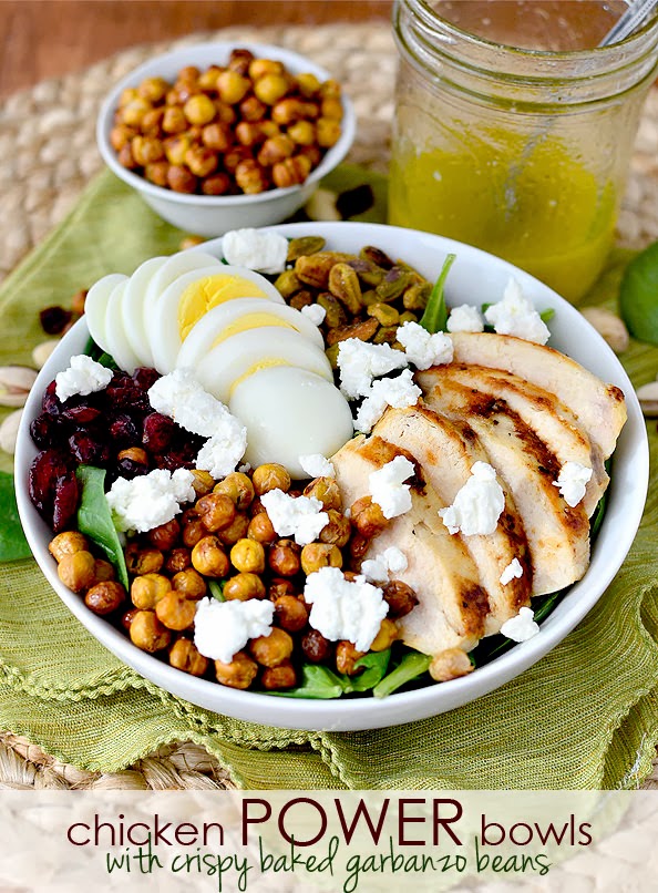 Chicken Power Bowls with Crispy Baked Garbanzo Beans Best Recipes Ever