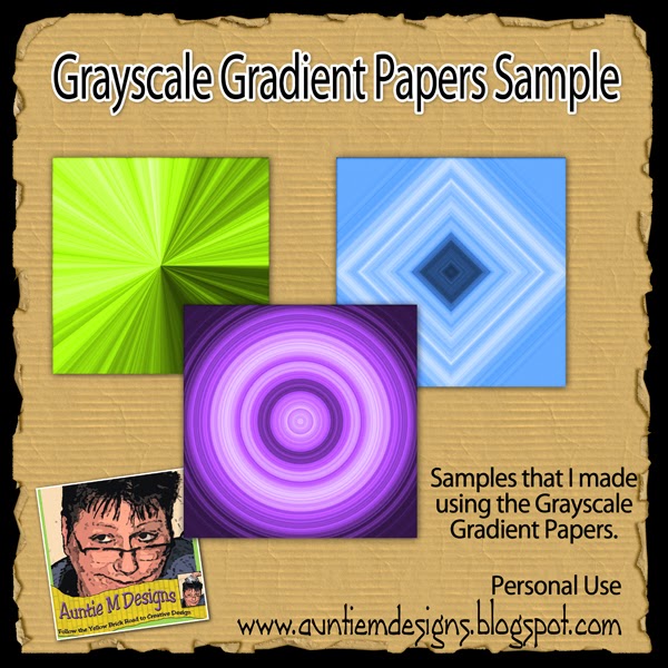 Auntie M Designs Grayscale Gradient Papers