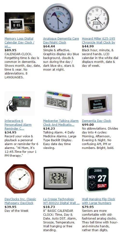Alzheimer's & Dementia Weekly 7 Clocks for Dementia